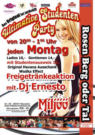 Die ultimative Studenparty Werbeplakat